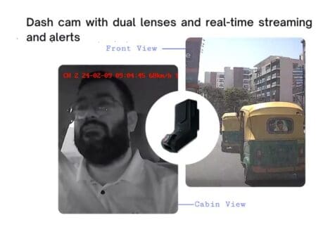 dash cam with dual lenses by cautio